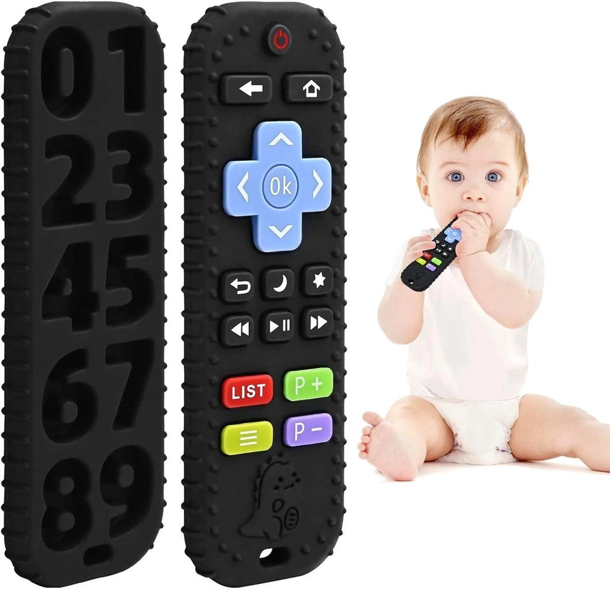 Casalora Babyspeelgoed – Bijtspeelgoed – Voor baby’s van 3-6 maanden – Afstandsbedienbaar Badspeelgoed Van Siliconen – Zwart