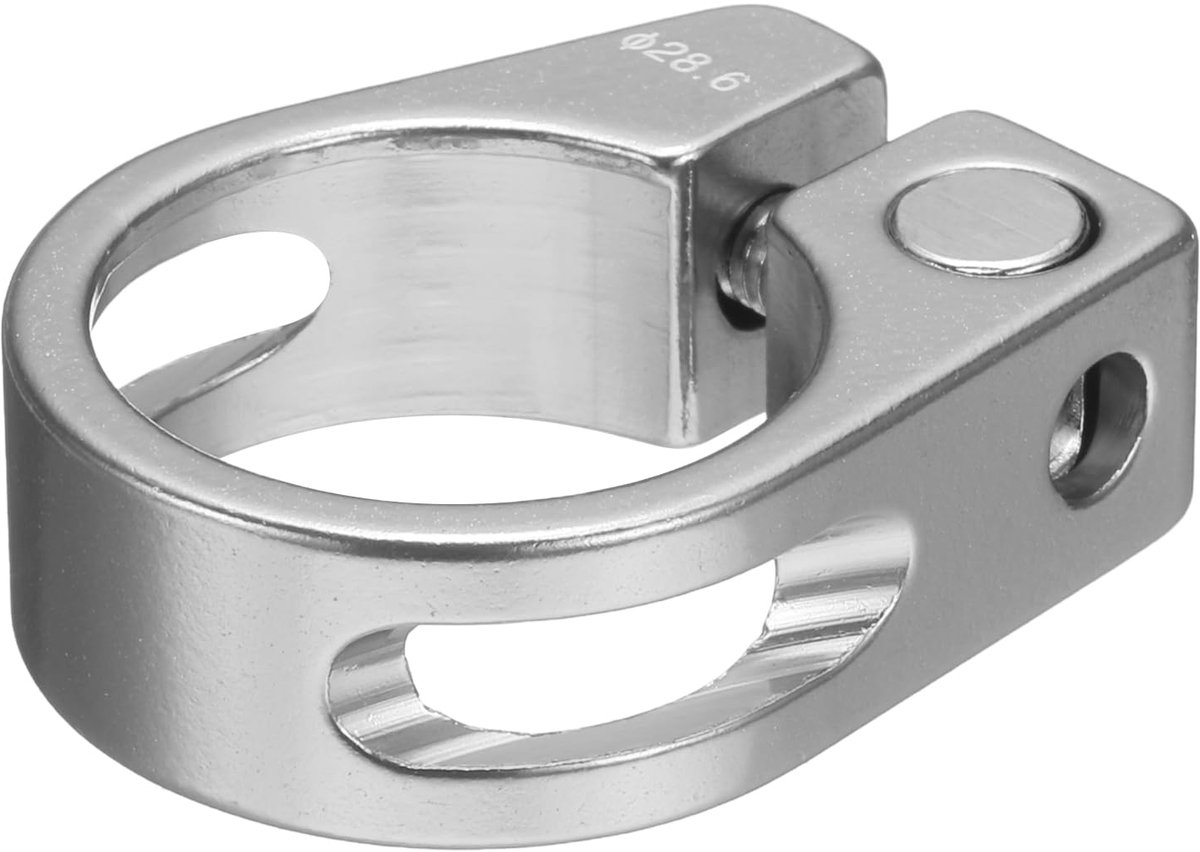 Fietszadelklem 28,6 mm Aluminium Zilver