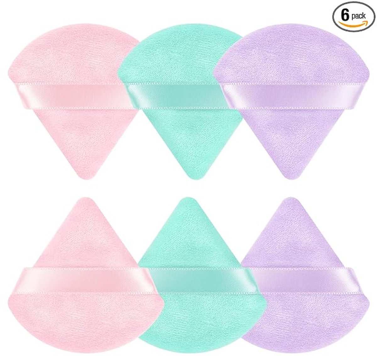 Driehoekige make-up sponsjes, verpakking van 10-Drie kleuren-7*7cm