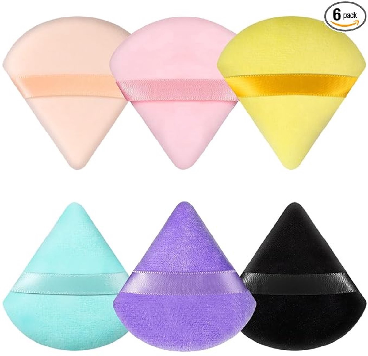 Driehoekige make-up sponsjes, verpakking van 11-kleur-7*7cm