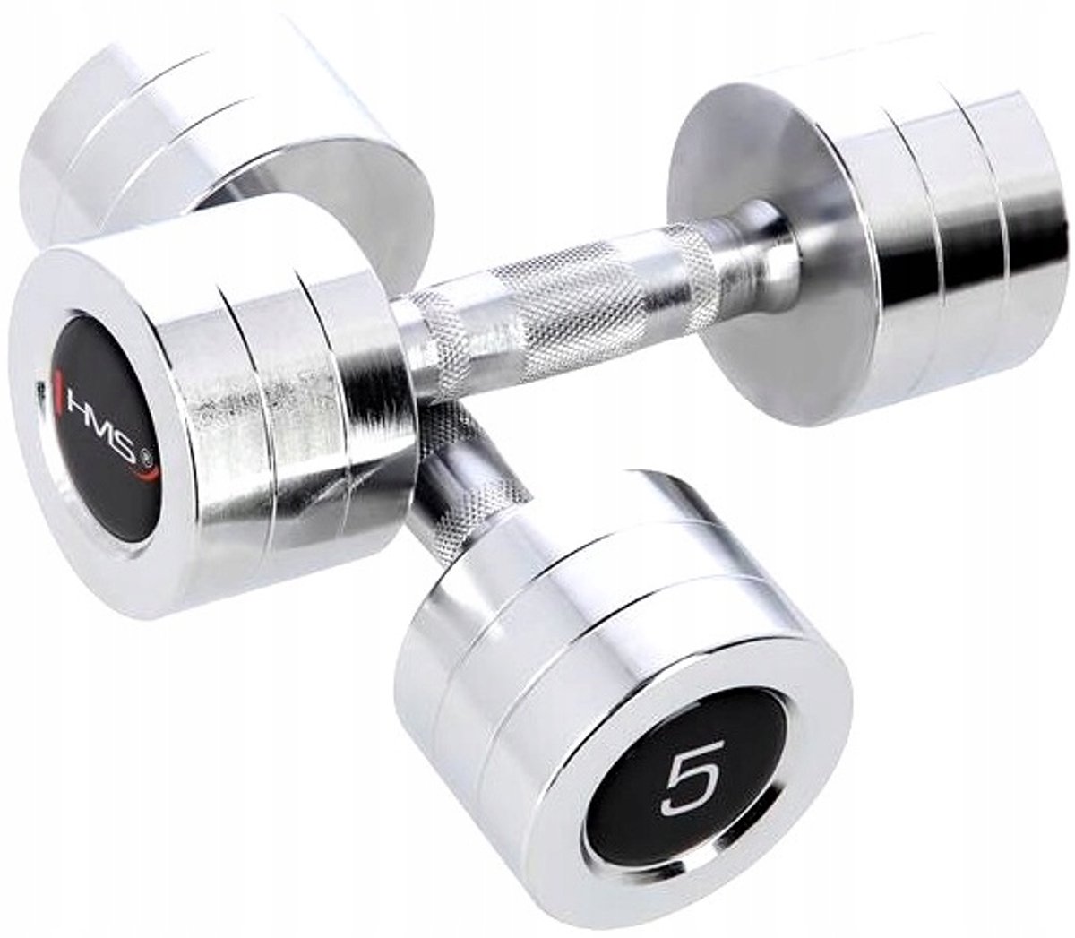 Chromen Halters 2x5kg - Stevig en Antislip voor Fitness
