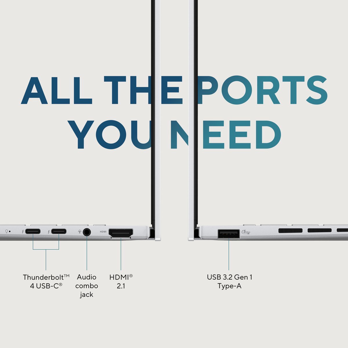 ASUS Zenbook 14 OLED UX3405CA-QD1481W - Laptop 14 inch - Spaans QWERTY-toetsenbord (Intel Core Ultra 7 255H, 16 GB RAM, 512 GB SSD, ARC 140T, Windows 11 Home) Silver Fog thumbnail 4