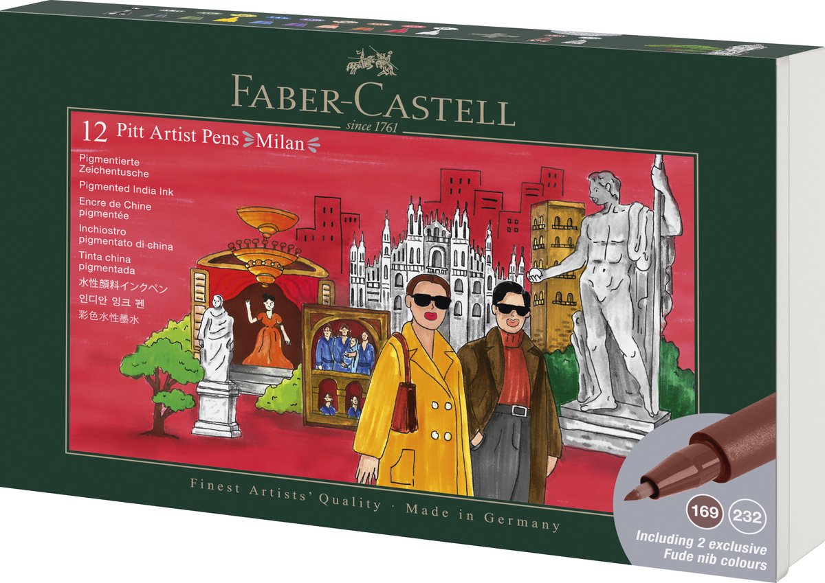 Faber Castell Tekenstift - Pitt Artist Pen Brush - set 12 stuks Milaan - FC-267182