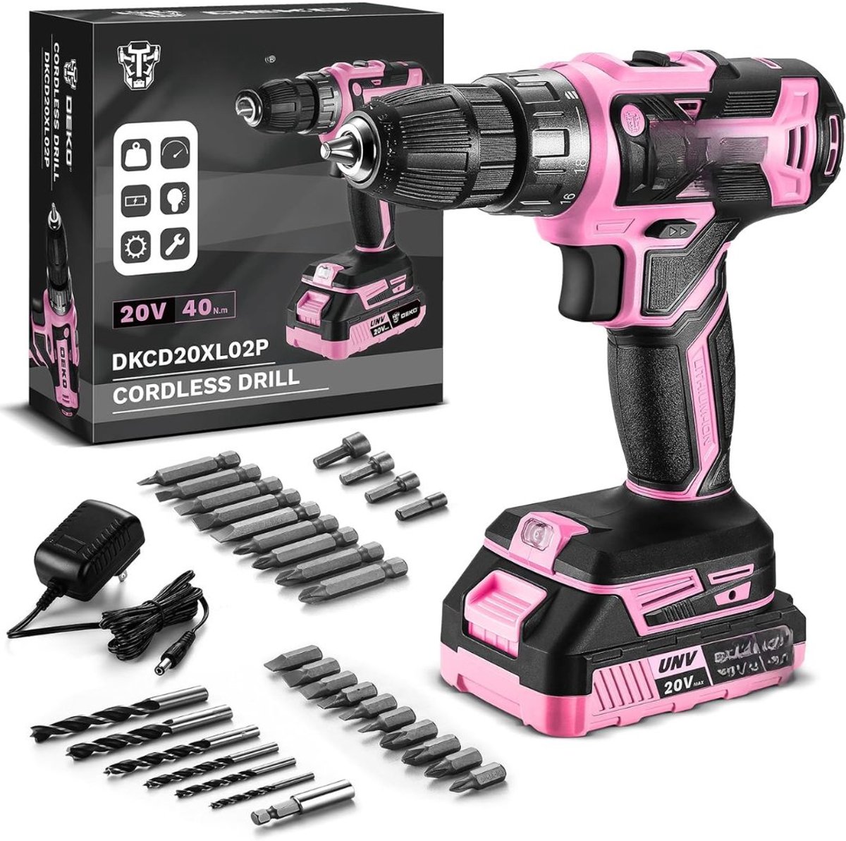 JCP® Accuboormachine - Accu boormachine met Accu - Boormachine - Roze - 5cm x 5cm x 5cm