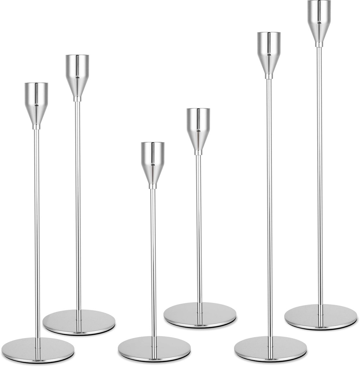 6-delige kaarsenstandaard van metaal, DRIE soorten kaarshouders met hoogtes van 33/28/23 cm. Decoratieve - ShopVlot