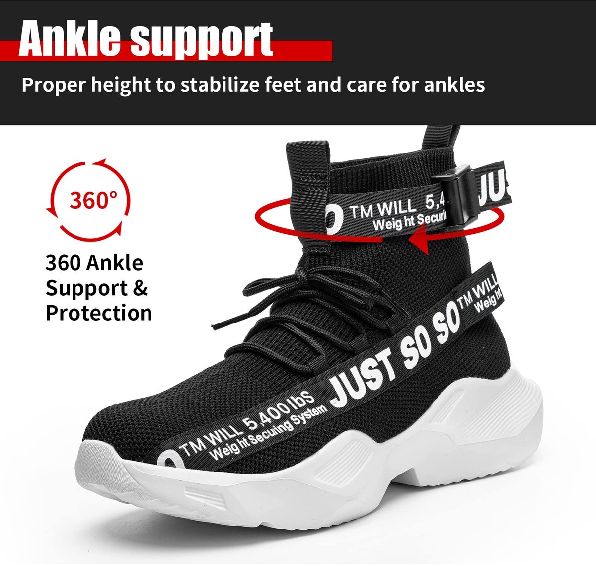 Furuian Werkschoenen voor heren en dames, sportieve veiligheidsschoenen, lichte werklaarzen, ademende - ShopVlot