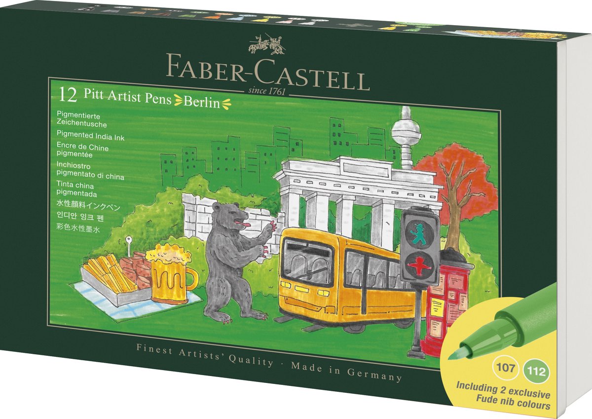 Faber Castell Tekenstift - Pitt Artist Pen Brush - set 12 stuks Berlijn - FC-267181