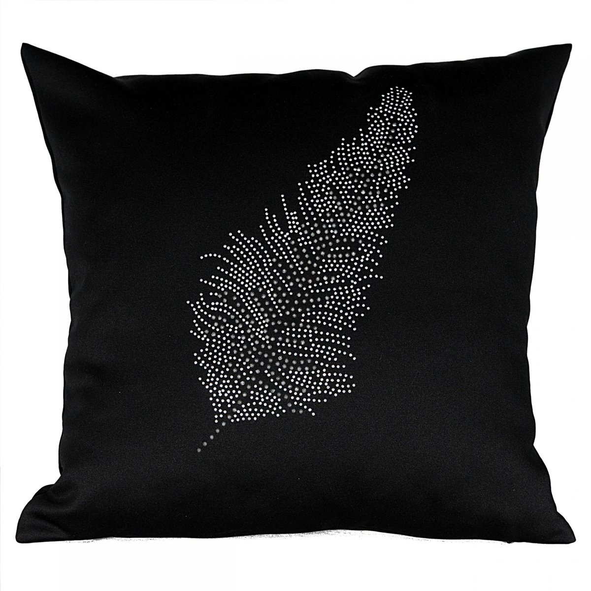 Decoratieve kussenhoes zwart 45x45 cm met strass steentjes