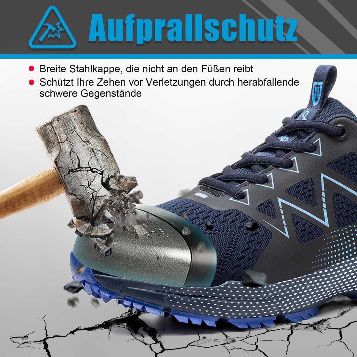 Veiligheidsschoenen Heren Dames Stalen Neus Werkschoenen Lichtgewicht Beschermende Sneakers Ademend Antislip - ShopVlot