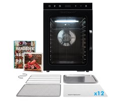 Wartmann Voedseldroger Set - 12 Laags Droogoven - Dehydrator - Dubbelwandig RVS - Vaatwasserbestendige Onderdelen - Ruime Capaciteit - Met 12 Siliconen Droogmatten - Inclusief Handboek Voedseldrogen - Nikkelvrij - Stil - WM 2512