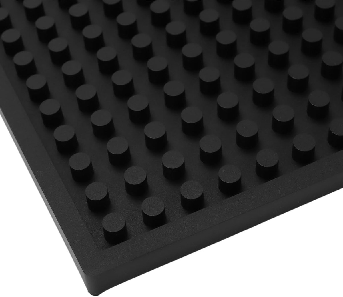 4pcs 35x25cm Black Bar Mat, Rubber Dinnerware Mat, PVC Draining Mat, Tableware for Bar, Kitchen - ShopVlot
