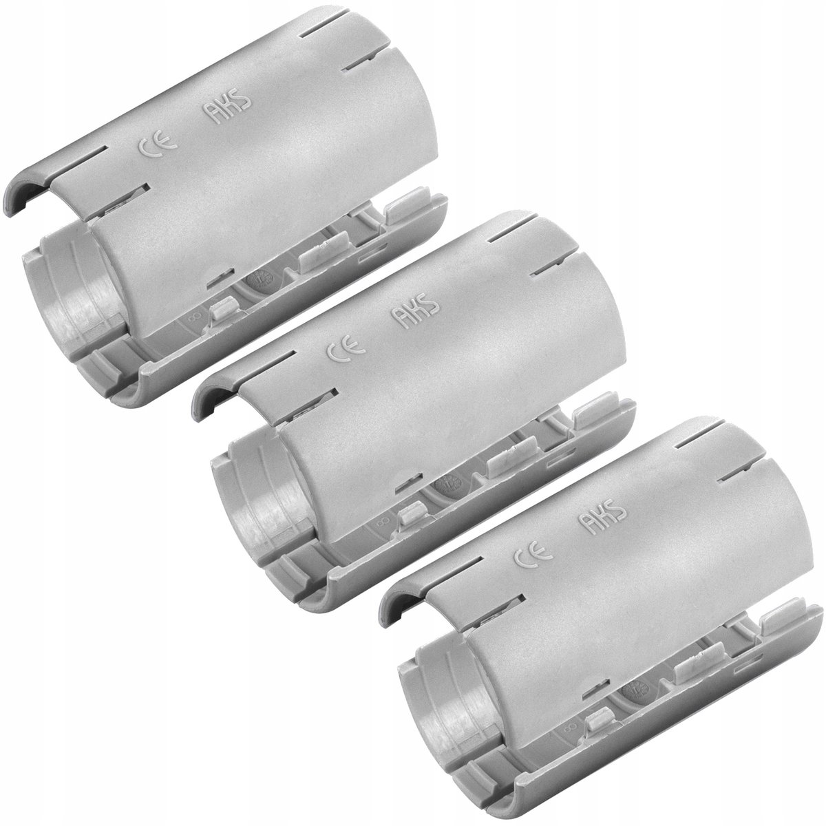 Rechte buisconnector 25mm grijs - 3 stuks