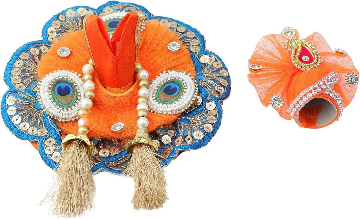 Laddu Gopal Dress Cloth Bhagwan Poshak of God Ball Gopal Krishna Kanhaiya Dev Vastra with Mukut for Metal Idol Statue - ShopVlot
