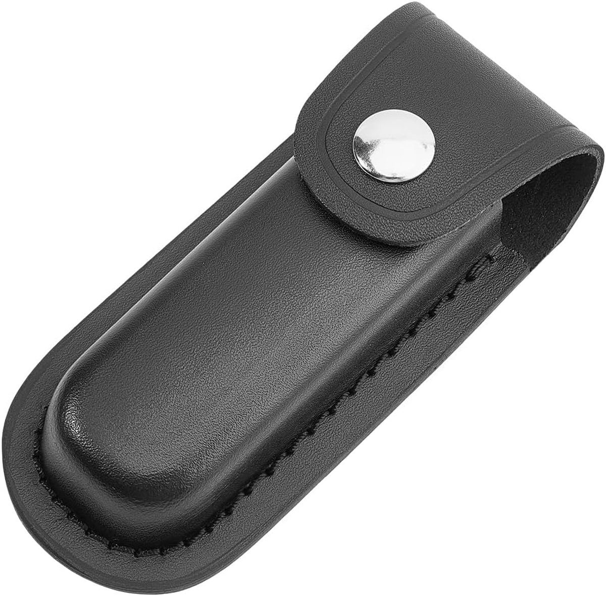 12,2 cm brede opvouwbare tas van echt leer met drukknoopsluiting riemlus draagbare EDC-tas robuuste multitool holster - ShopVlot