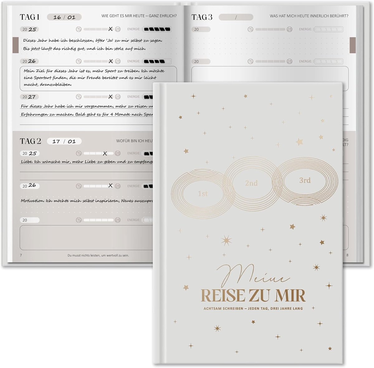 BIROYAL Journal Intieme de 3 ans voor volwassenen, het patroon met drie ringen - ShopVlot