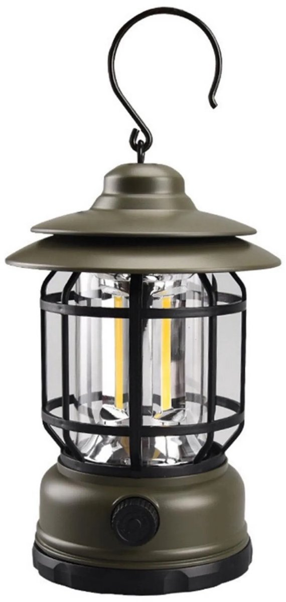 Casalora LED Camping Lamp – Oplaadbare Draagbare Tentlamp met USB – Met Haak – Outdoor & Noodverlichting – Groen