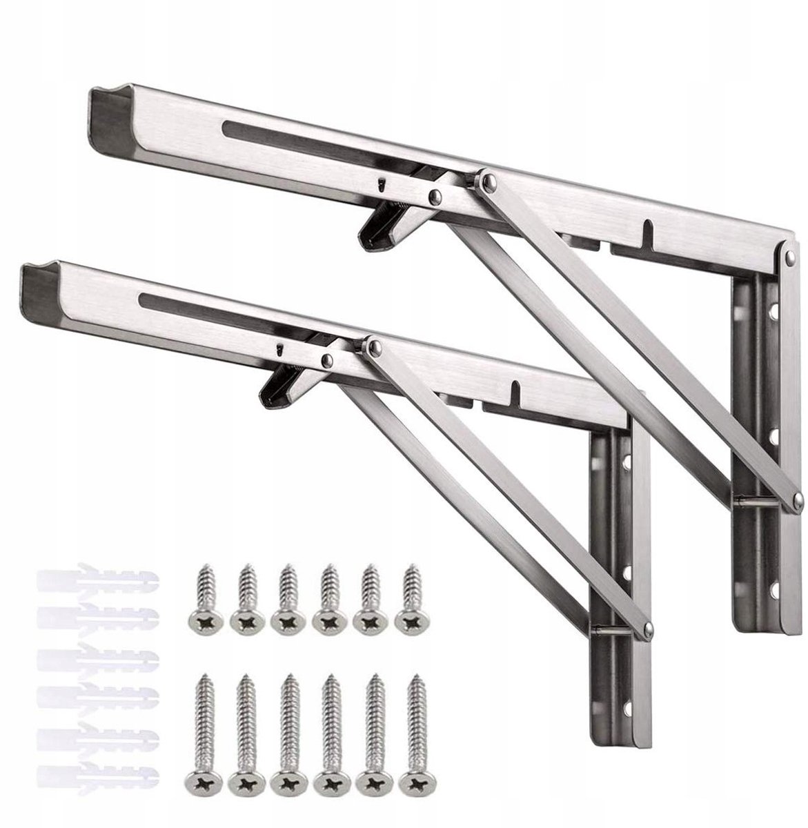 2x Opklapbare Hoeksteunen voor Plank/Tafel - 400x170mm, 150kg