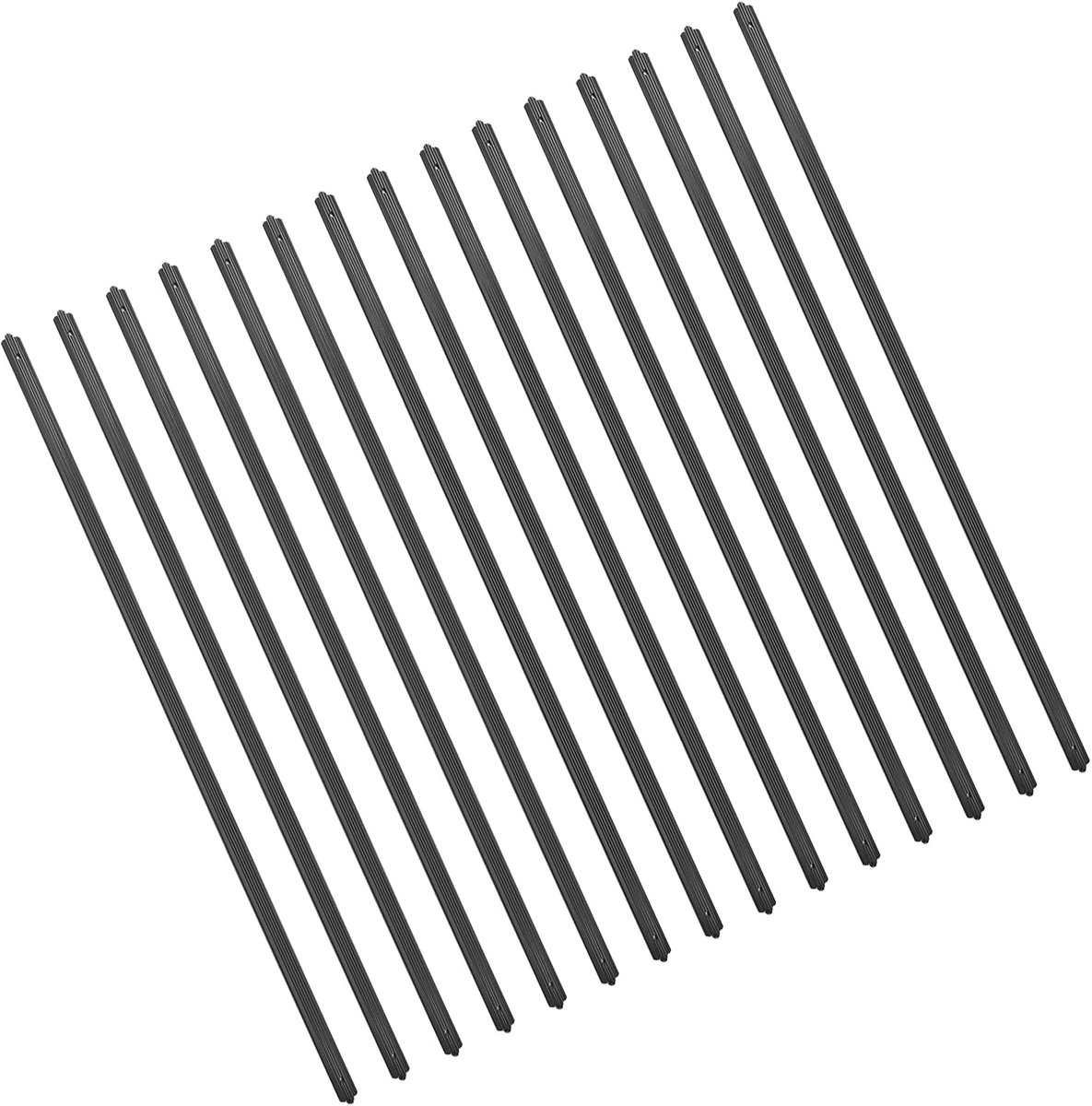 Aluminium Balusters 82 cm Recht, Matzwart Hekwerk Spijlen met Ribbels, 25 Stuks