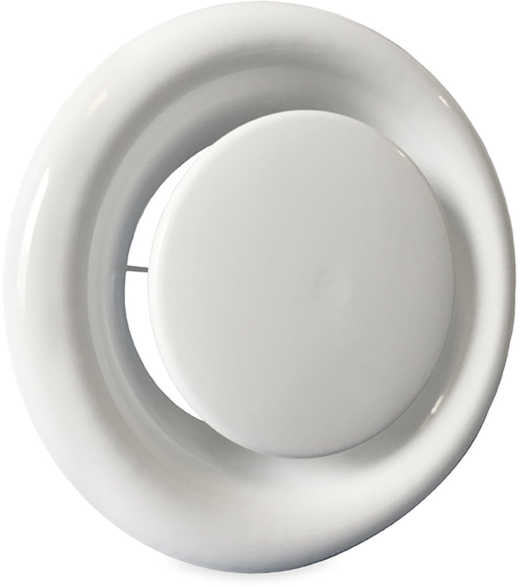 Whisper ventilatieventiel afvoer Ø 200 mm met klemveren - wit staal - afzuiging lucht