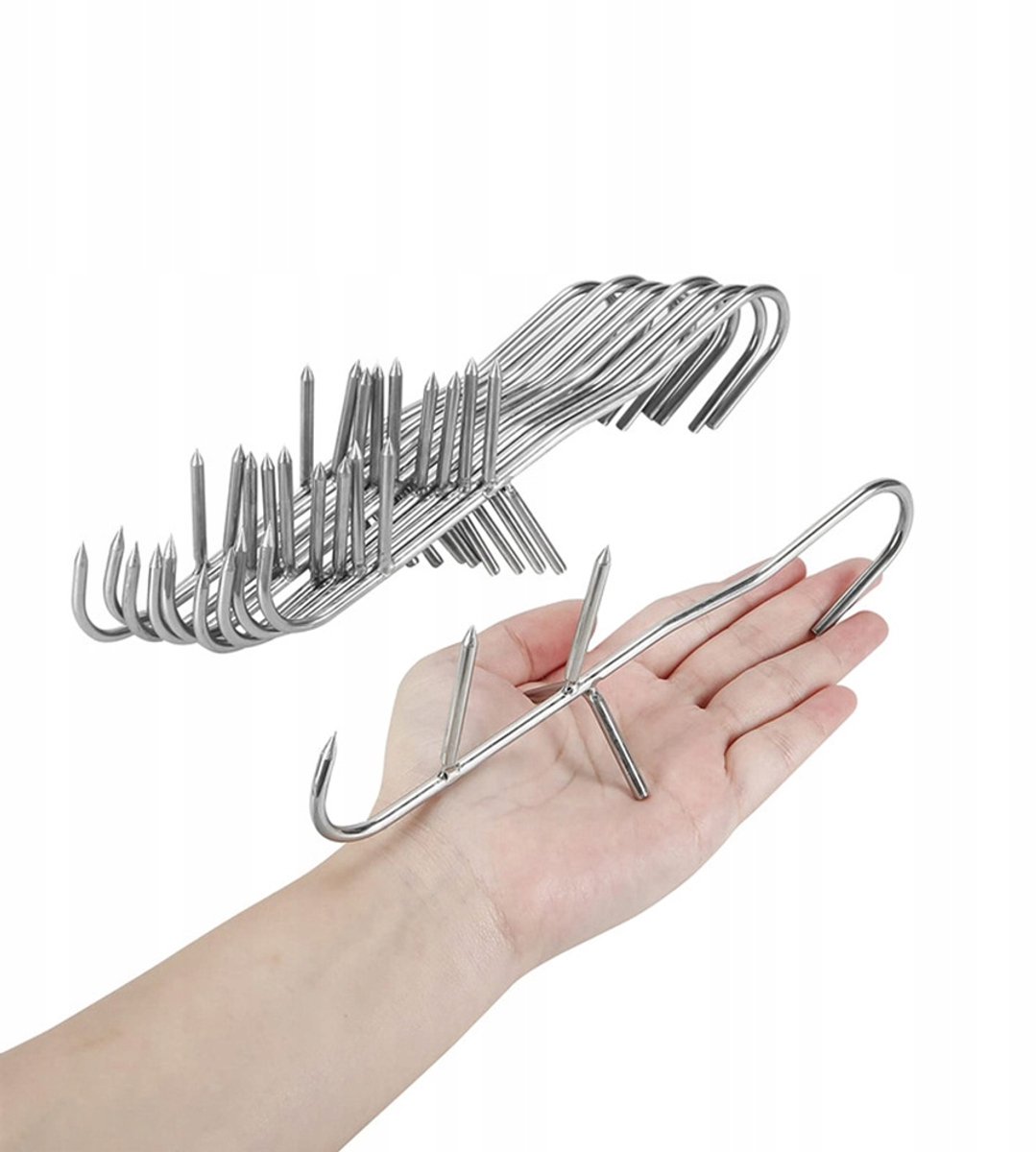 Merkloze RVS Rookhaken voor Vis - 18 cm, 10 stuks