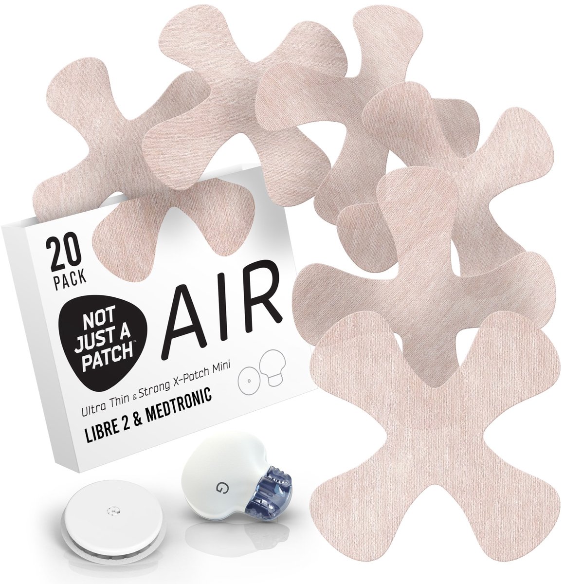 Not Just a Patch Air X - Tan - Sensorpleisters - Dexcom G7 en Libre - 20 stuks