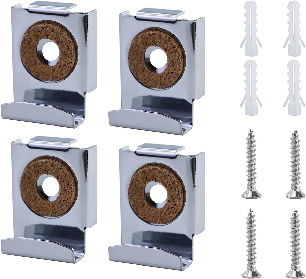 6 Pcs Wall Mirror Holders with Plugs and Screws, Mirror Holder with Screws Unframed, Mirror Holder for Heavy Mirrors - ShopVlot