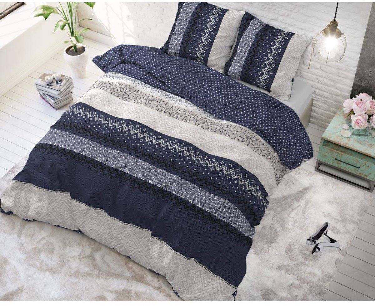 Dekbedovertrek 200 x 220 cm - Katoen - Met knoopsluiting - Inclusief 2 kussenslopen - ShopVlot
