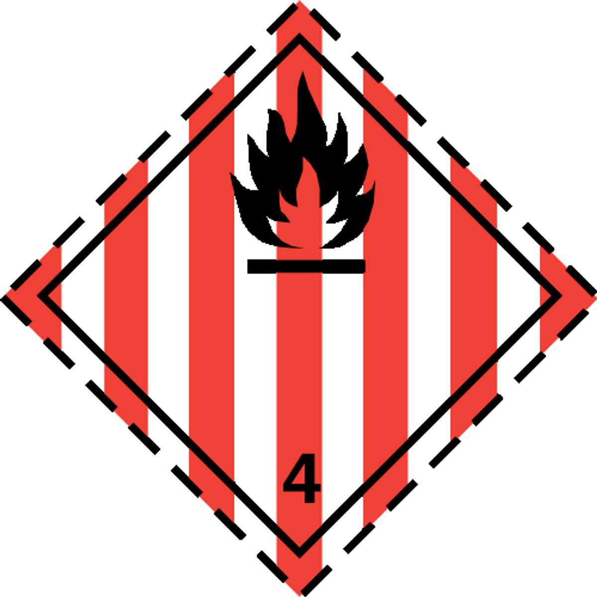 ADR 4.1 sticker brandbare vaste stof 200x200 mm - vinyl