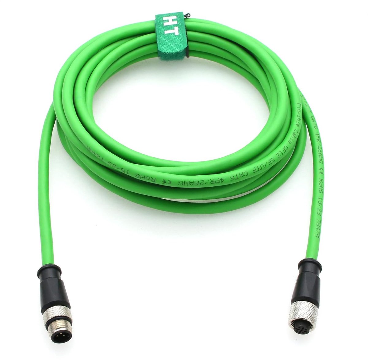 HangTon M12 Ethernet Cable for Industrial Control Automation IO Link Fieldbus NMEA2000 Sensor Network CAN Bus, A-Code - ShopVlot