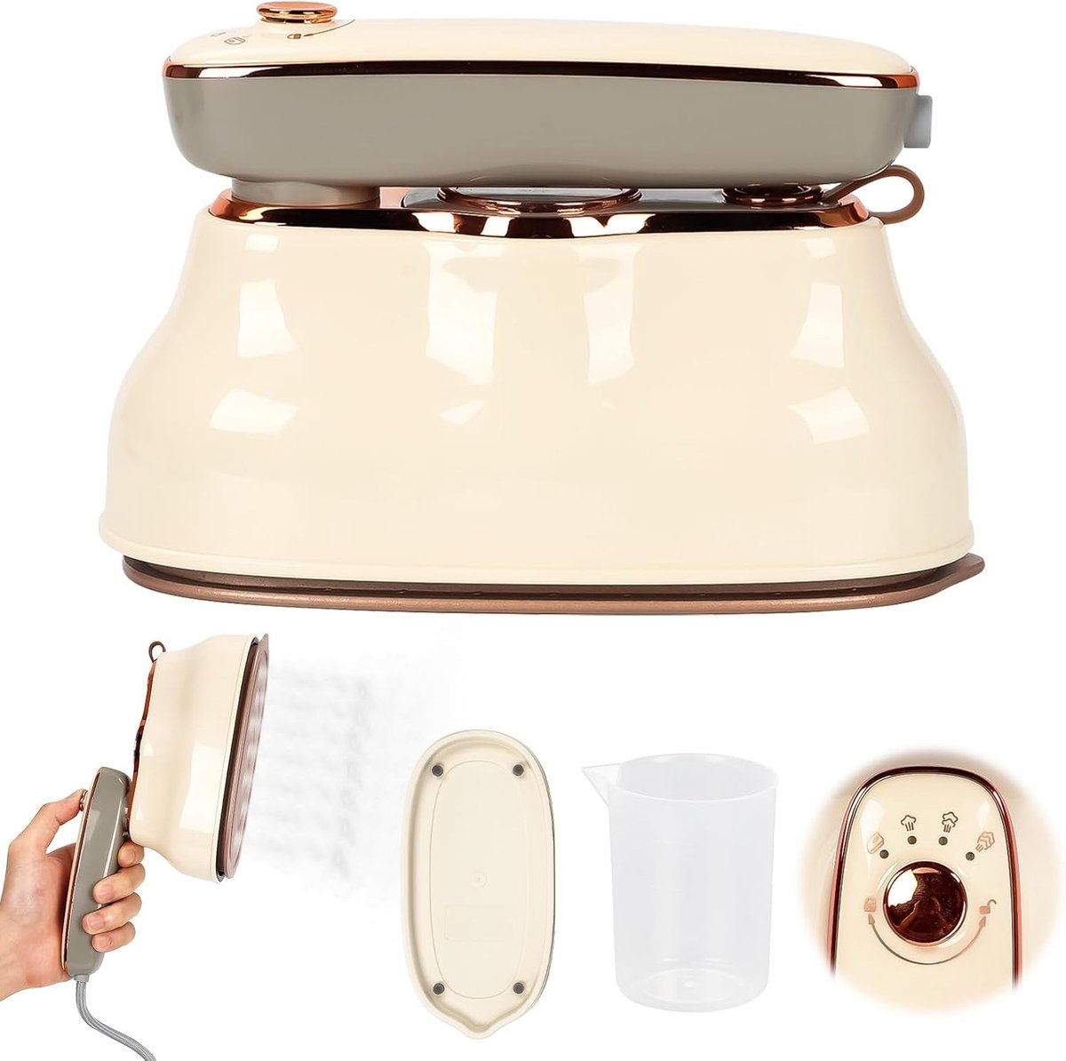 Draagbaar Mini Strijkijzer - Wit - 17,7 x 8,5 x 11,1 cm - Opvouwbaar met 200 ml Waterreservoir - Voor Thuis en Reizen