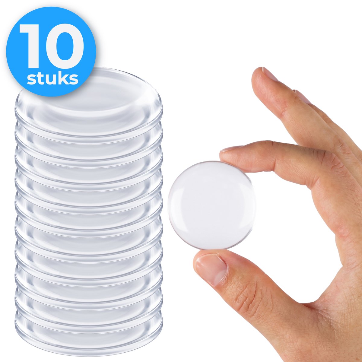 Nuvance Deurstopper - Deurbuffer Transparant - Deurstop - Set van 10 - Deurklink Bescherming - Deurstopper Buiten & Binnen