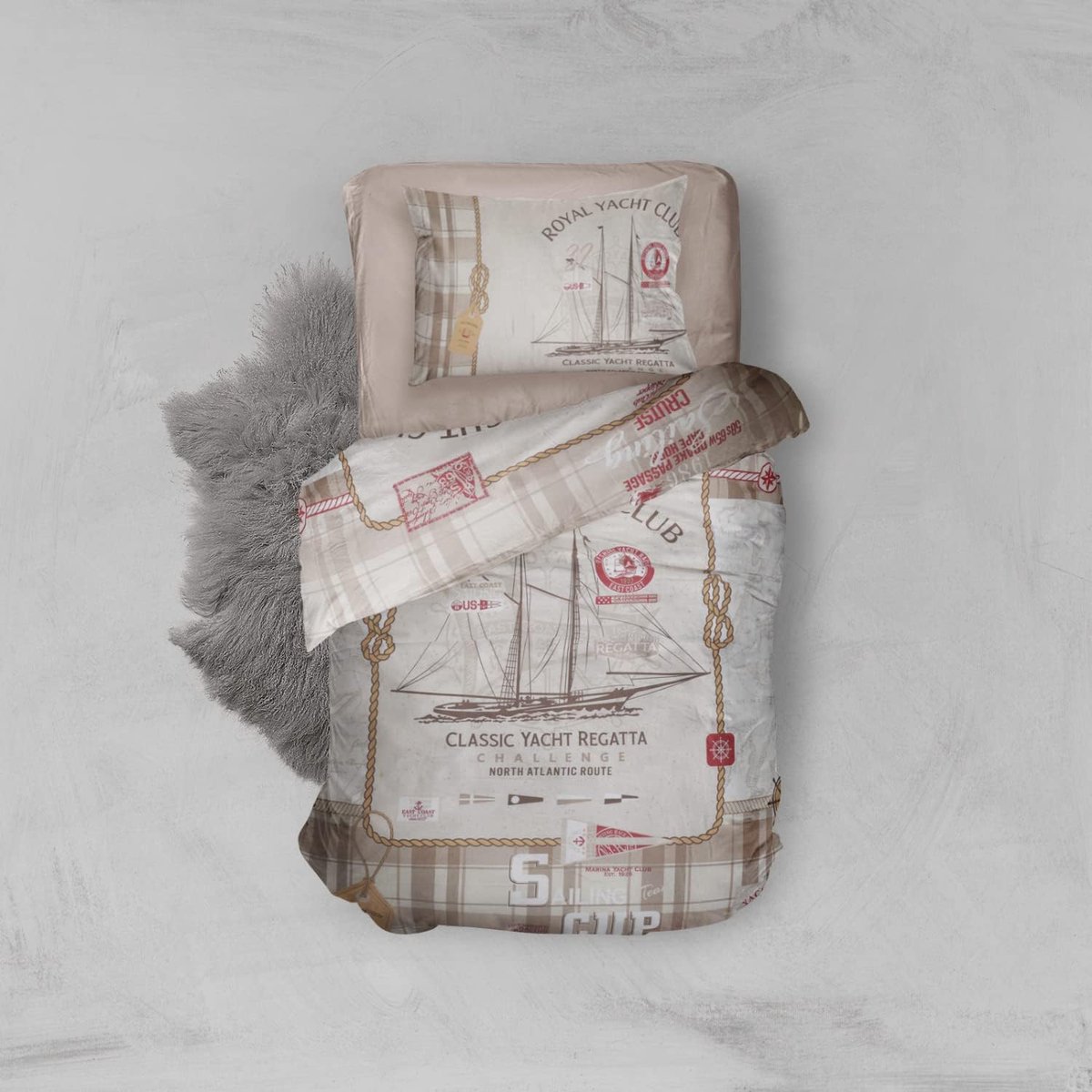 Children's Duvet cover 100% cotton Royal Club - natural 140x200cm - ShopVlot