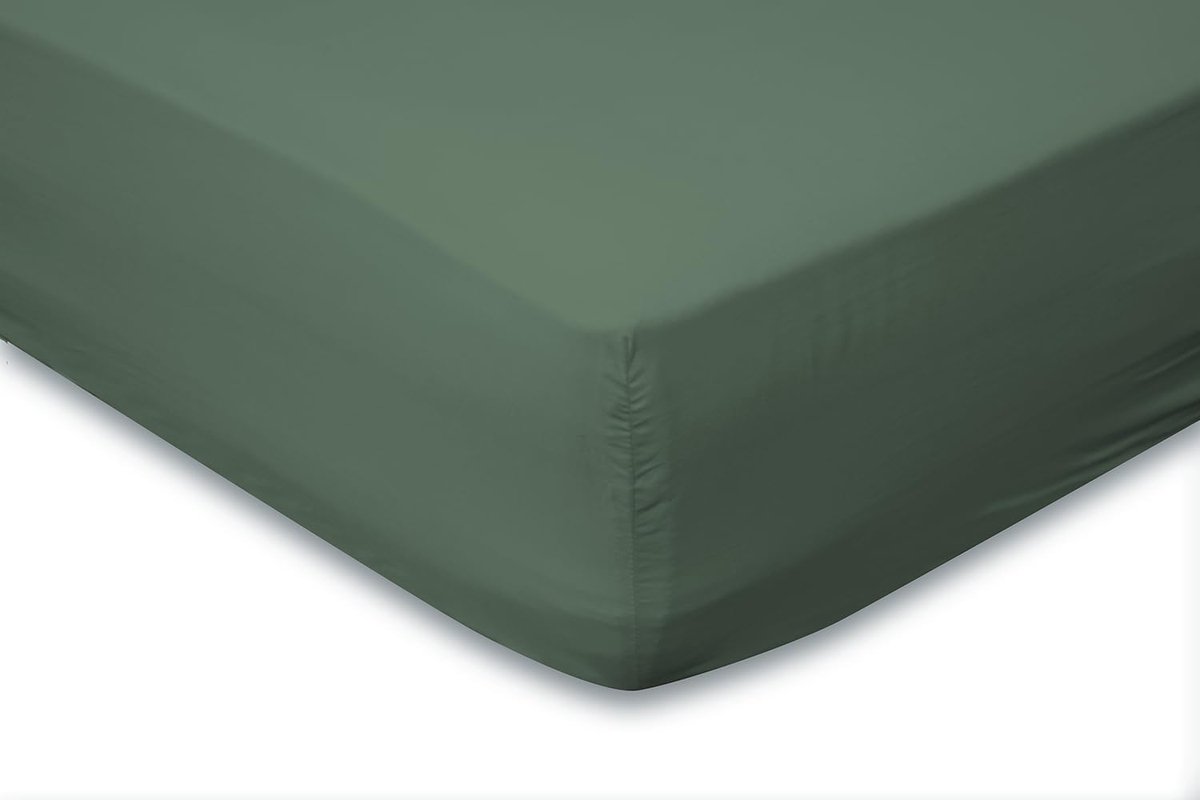 Fitted sheet Cotton Percale 35cm Corner height - grenat green 180x210/220cm - ShopVlot