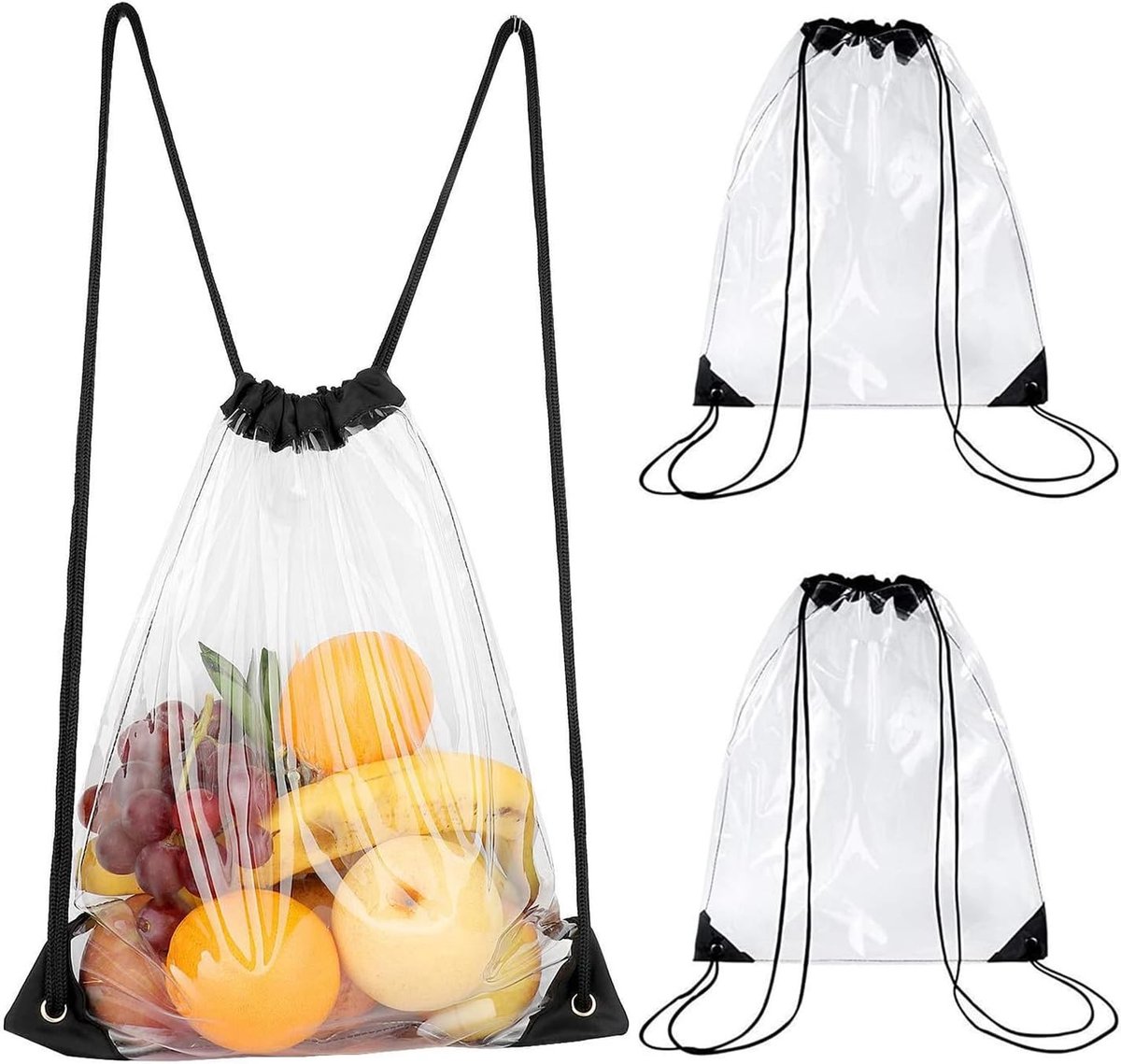 Sauna tas doorzichtig - Transparant - 36 x 44 cm - PVC Sporttas met Trekkoord - Uniseks voor Sport en School