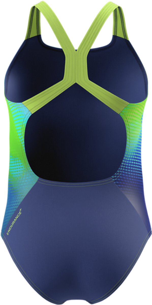 Speedo Meisjes Badpak Print Powerback Nightwatch/CitrusGrn