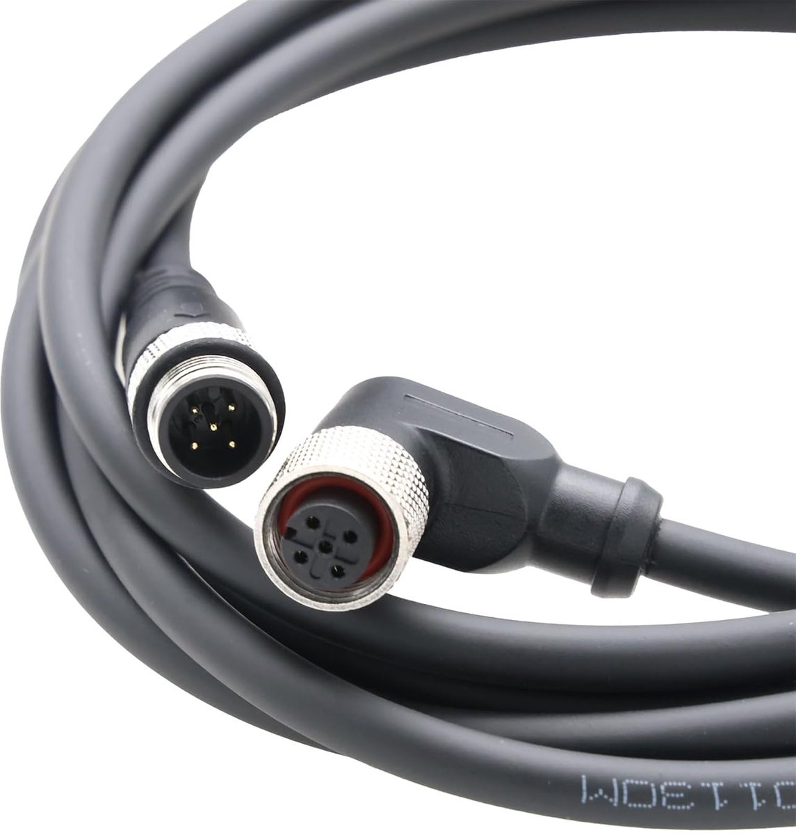 HangTon M12 5 Pin Male Female Right Angle Aviation Connector Cable for Actuator Sensor Industrial Control Automation - ShopVlot