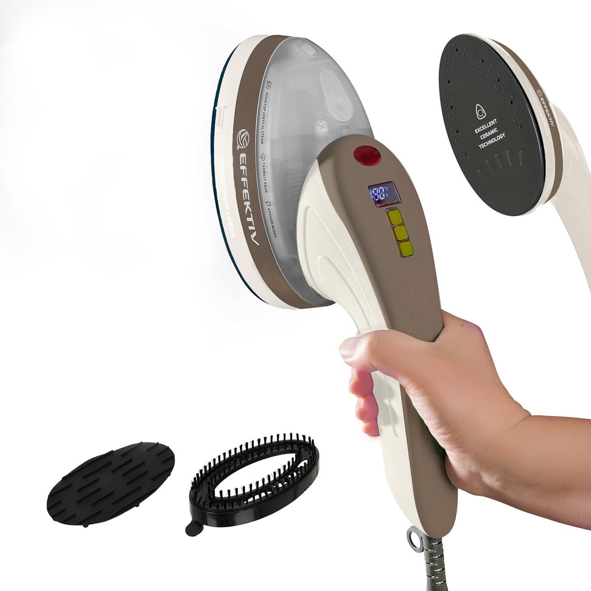 Reisstrijkijzer klein - Wit - 250 ml - Draagbaar 3-in-1 Stoomstrijkijzer met Keramische Zool - Voor Thuis en Reizen