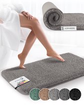 Beautissu BeauMare FL Badmat Antislip 80x50 cm Grijs Hoogpolig Tapijt Voor Vloerverwarming Zacht Badmat voor Douche Badkuip WC