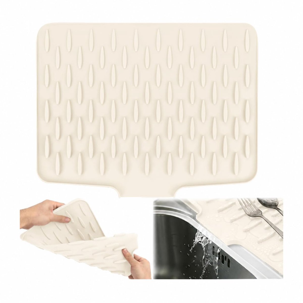 TopHomer Food-Grade Silicone Dish Droogmat - 4 Kleuropties & Beige - ShopVlot
