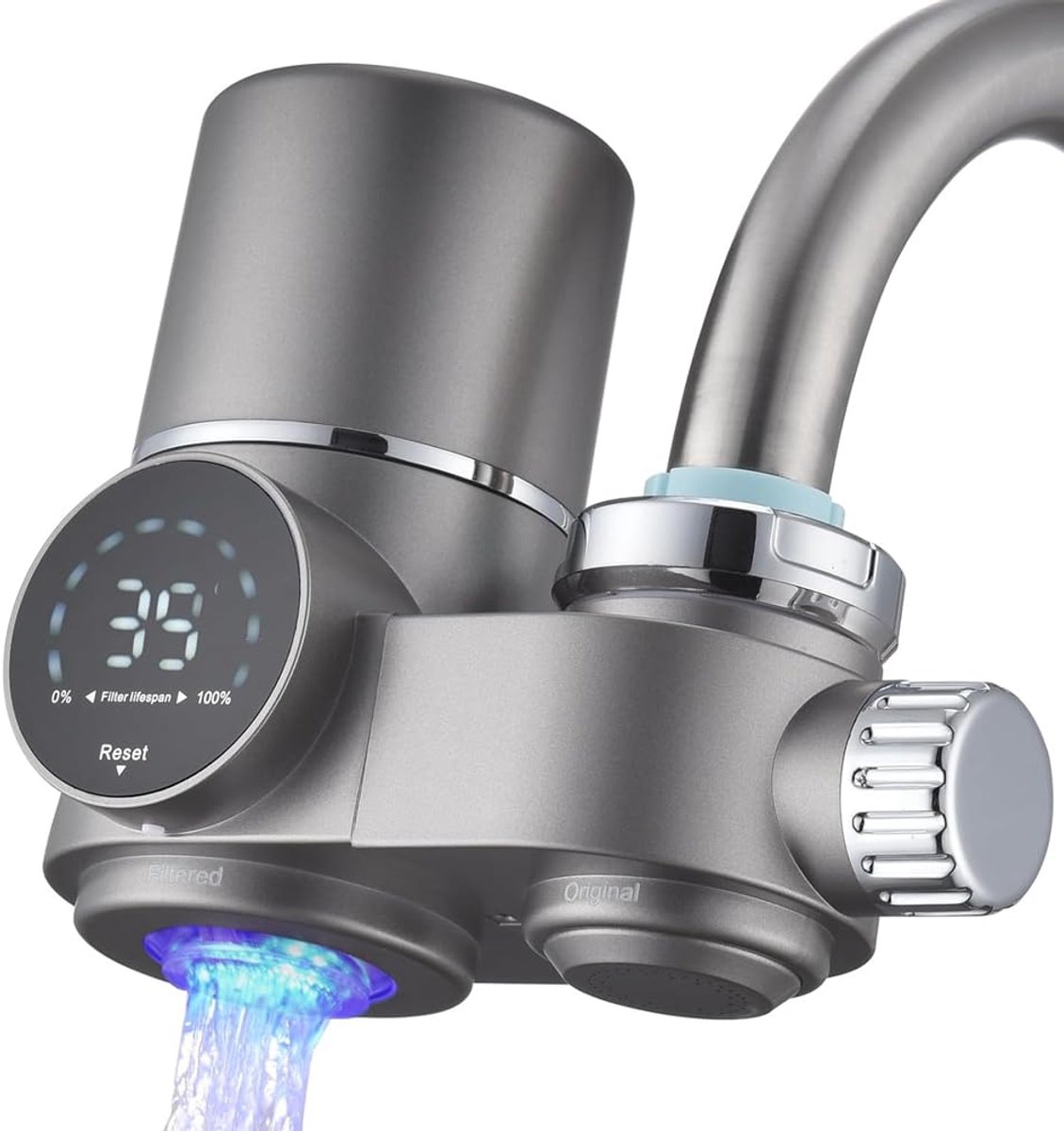 Kraan waterfilter met LED-display - gootsteen waterfilter - vermindert lood, chloor en zware metalen - ShopVlot