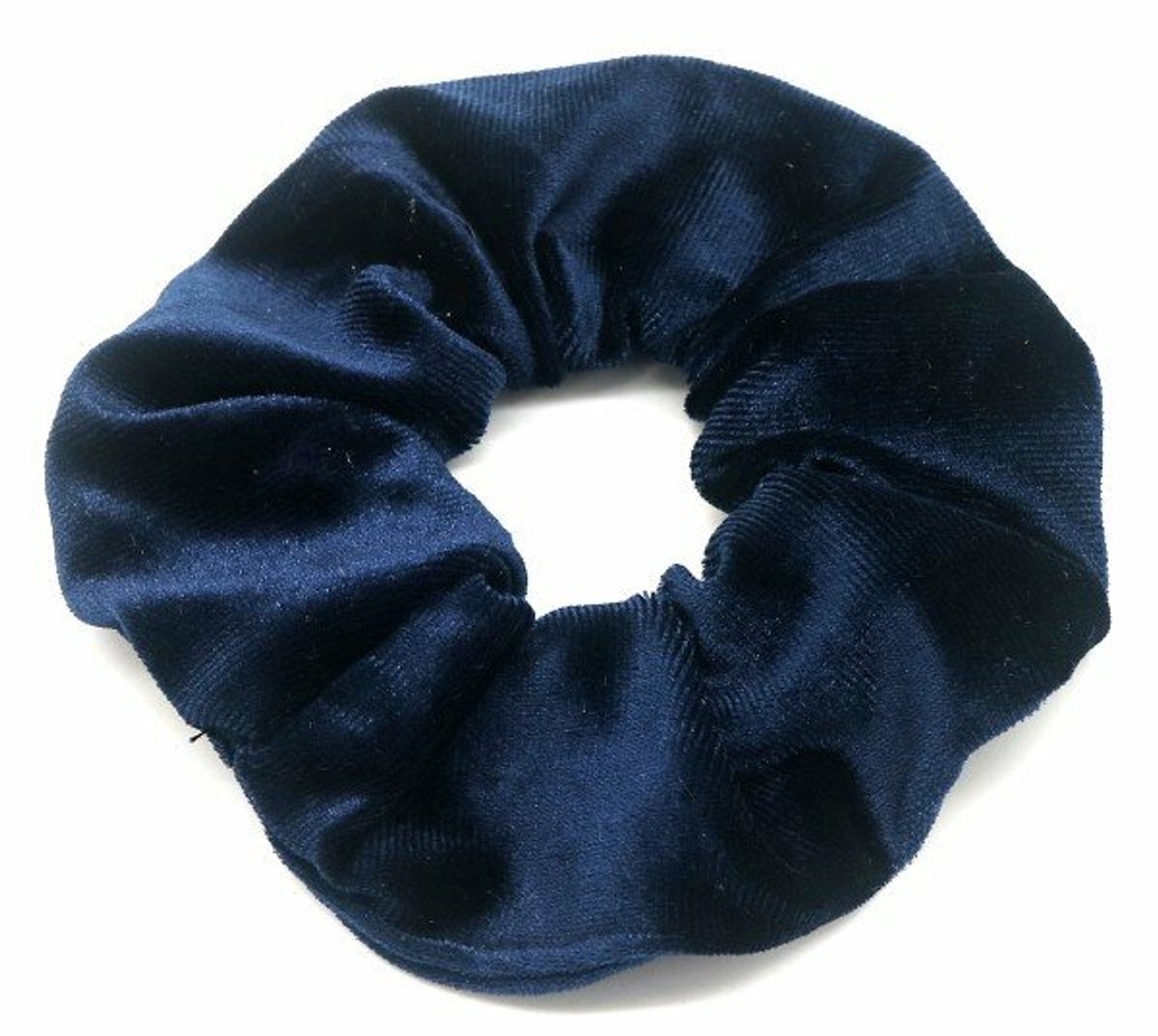 Haarsoires Haarelastiek Scrunchie – Basic – Velvet Stof – Donkerblauw - Haarkrinkel - Haar Elastiek met Stof - Zacht & Haarvriendelijk