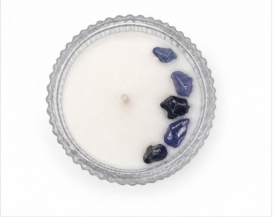 Kristalkaars Babyflesje - Handgemaakte Geurkaars met Kristallen - Babyshower & Kraamcadeau - Blauw van Merkloos — afbeelding 2
