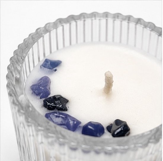 Kristalkaars Babyflesje - Handgemaakte Geurkaars met Kristallen - Babyshower & Kraamcadeau - Blauw van Merkloos — afbeelding 3
