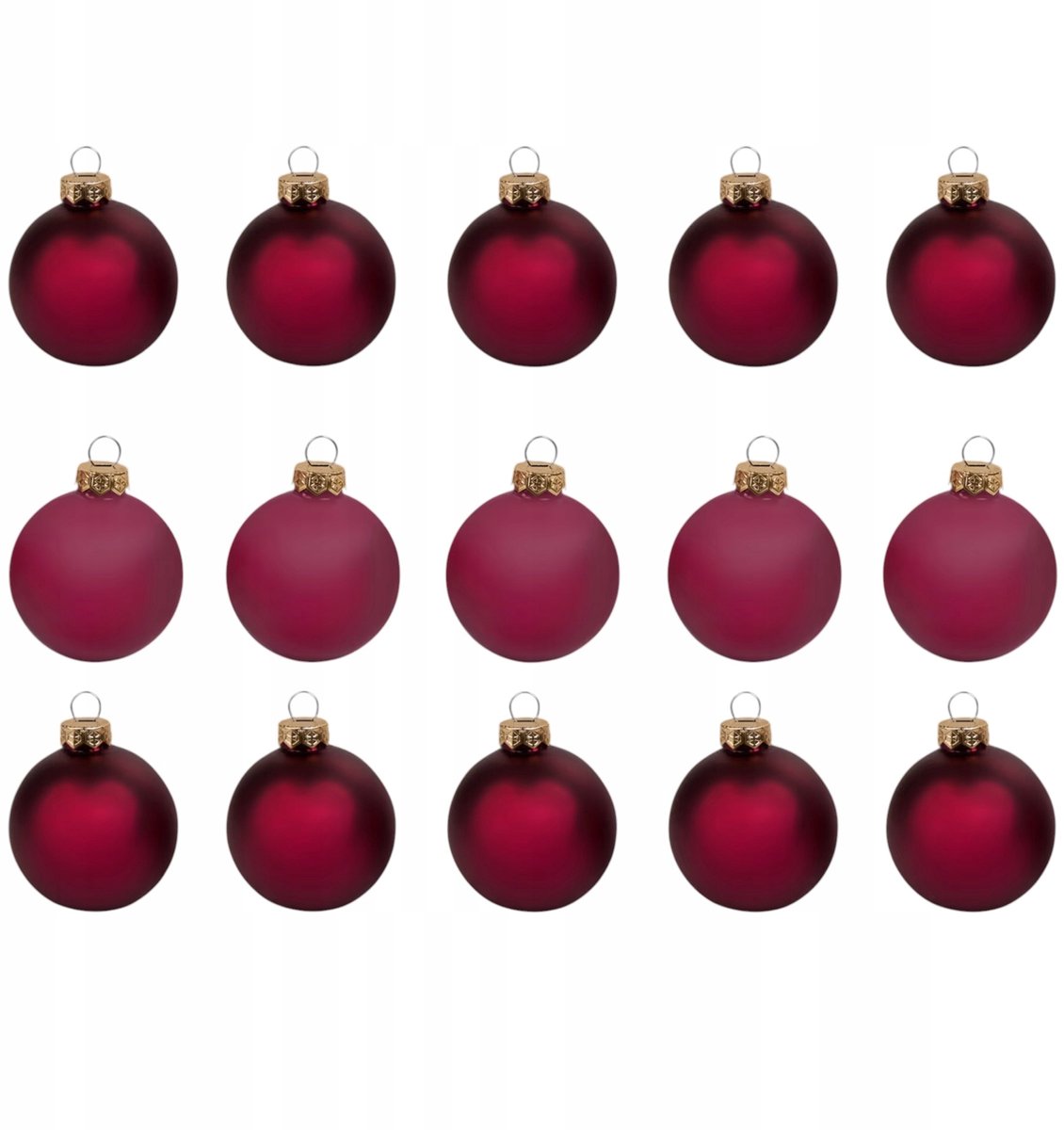 Kerstballen Set 15 stuks Glas Rose Inkt Mat & Glanzend