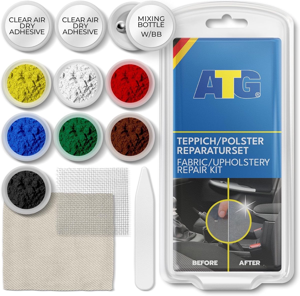 Reparatieset tentdoek - 13 delig - Tapijtbekleding - Sterke en duurzame textiel reparatie - Voor bekleding en tapijt