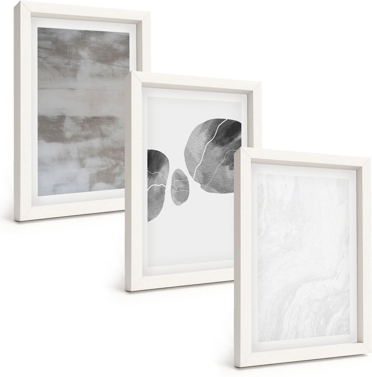 Tulup 3-Delige Schilderij Set - Abstracte vormen en structuren in moderne stijl. - 20x30 - Wanddecoratie - Muurdecoratie - Moderne Interieurdecoratie