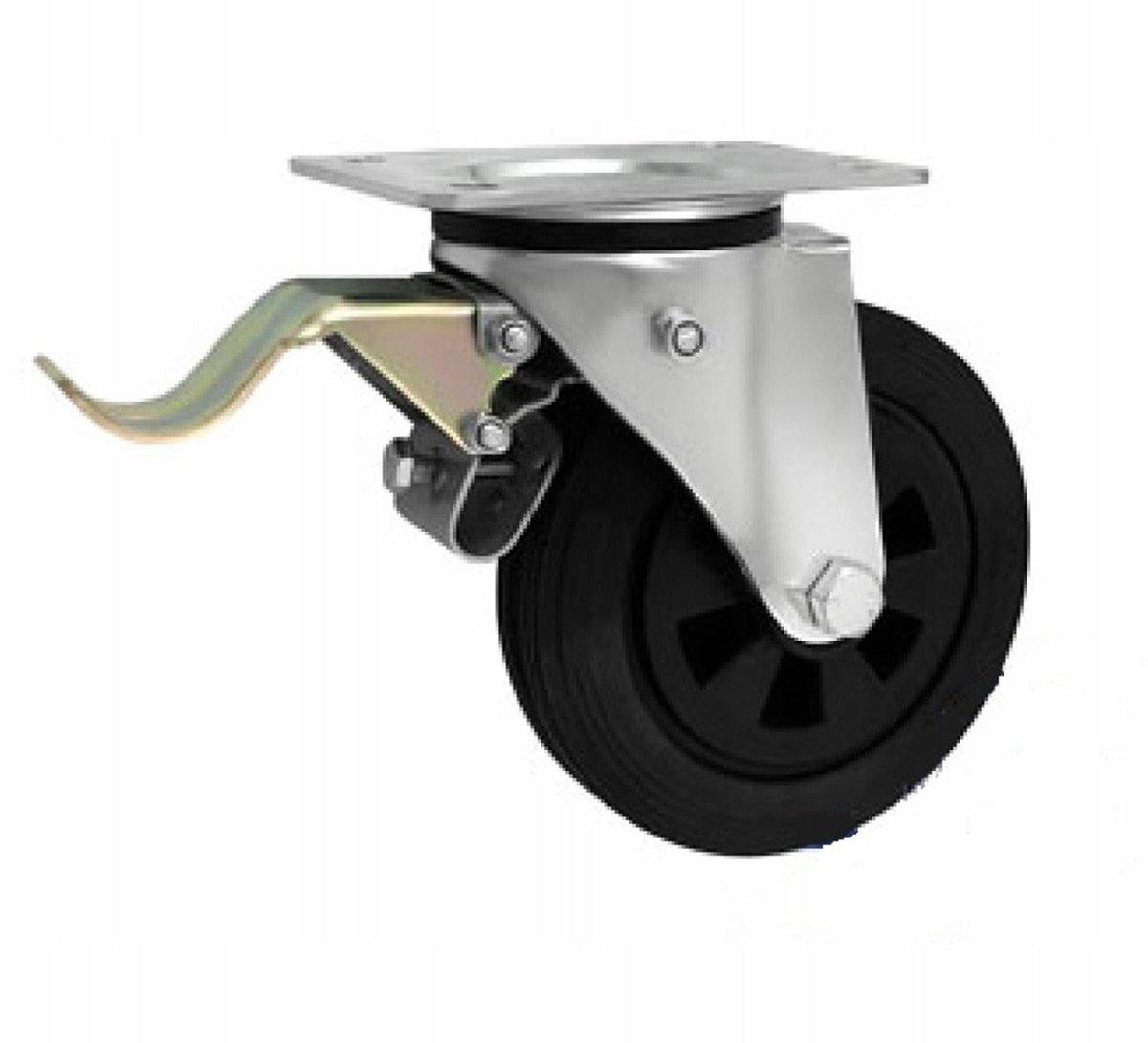 Zwenkbaar wiel met rem, Ø 160 mm, 100 kg belastbaar