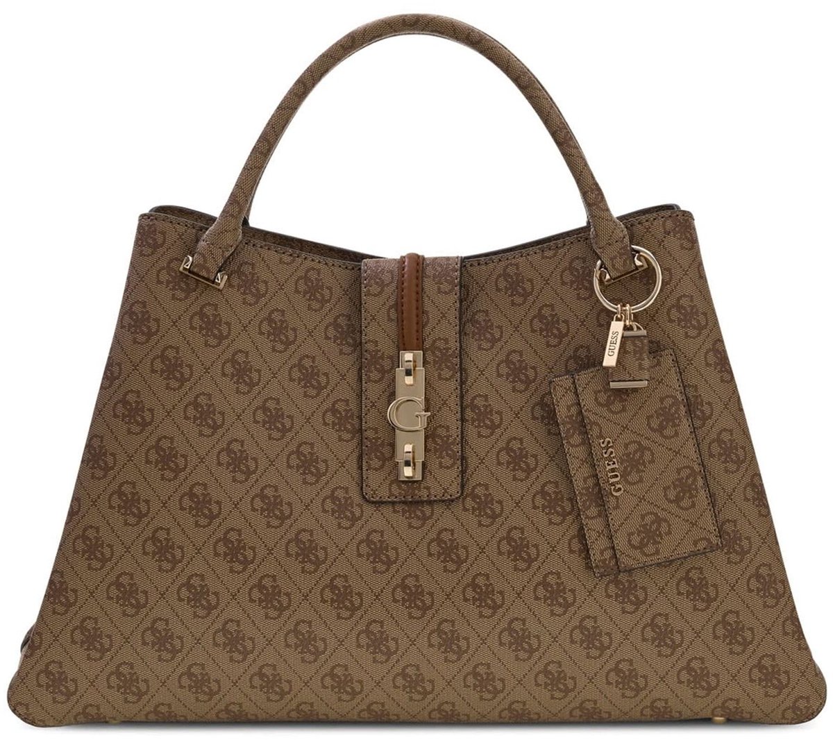 GUESS handtas schoudertas Yvonne Girlfriend Carryall Latte Logo Lichtbruin