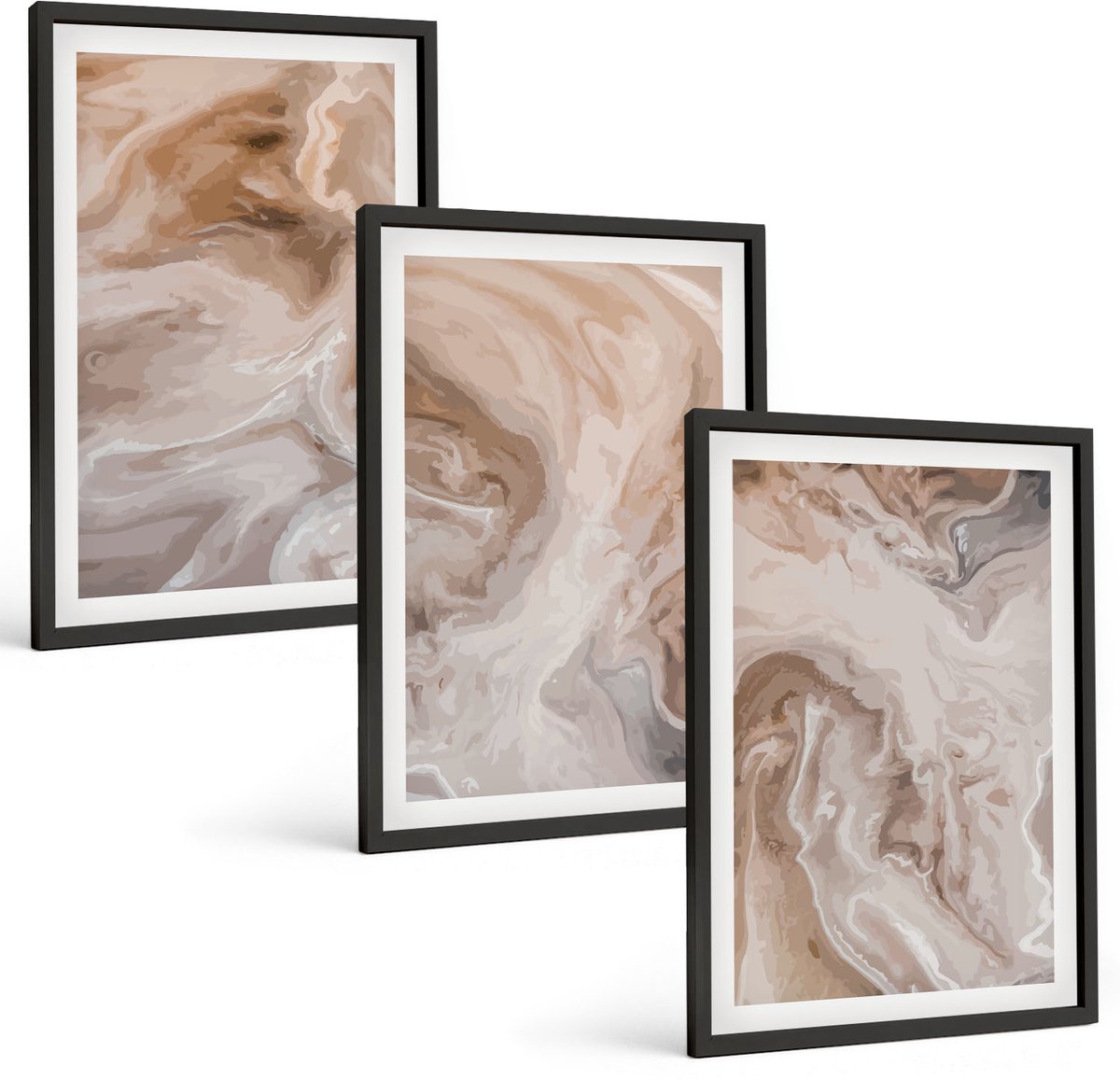 Tulup 4-Delige Schilderij Set - Abstracte marmerpatronen, steentexturen - 40 x 60 cm - Wanddecoratie - Schilderijen Set - Kantoor - Moderne Wanddecoratie