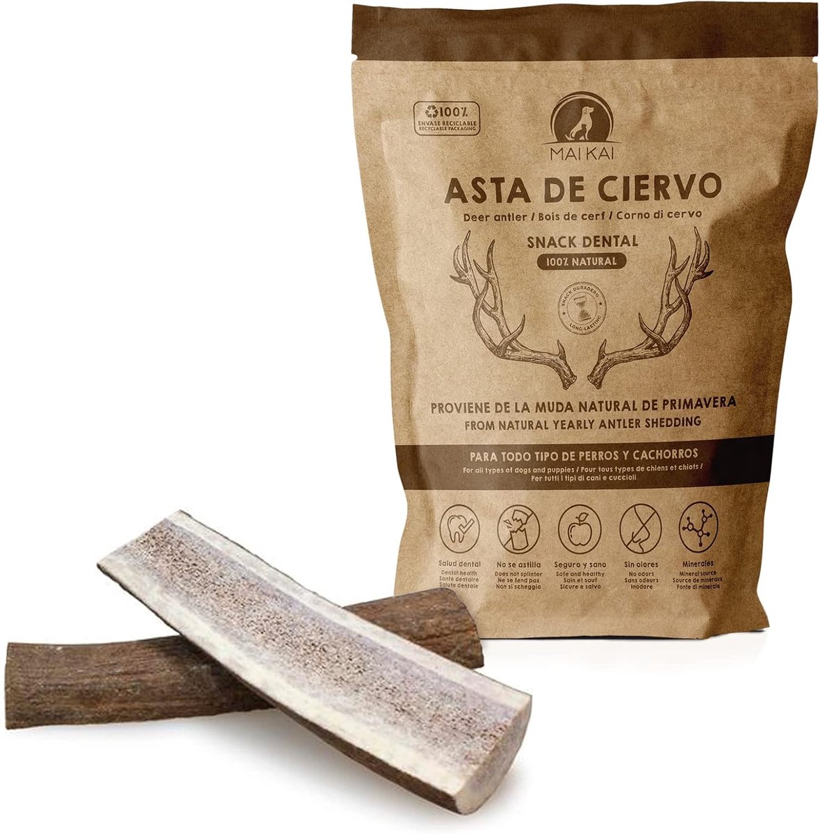 Split antlers for dogs - 100% natural chewing agent - strengthens oral hygiene - robust and durable - ShopVlot